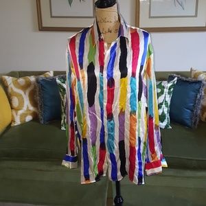 Vintage! Colorful Paint Stokes blouse